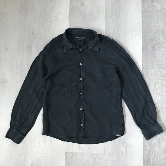 John Varvatos Other - JOHN VARVATOS 100% LINEN GRAY SHIRT LONG SLEEVE MENS MEDIUM